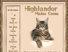 Tablet Screenshot of highlandermainecoon.com